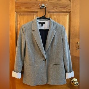 FOREVER 21 women’s gray blazer (navy interior) - soft, stretch, fitted